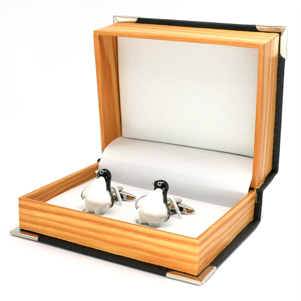 Penguin Cuff Links For Men Cute Animal Design Quality Brass Material Black Color Cufflinks Wholesale&ampretail | Украшения и
