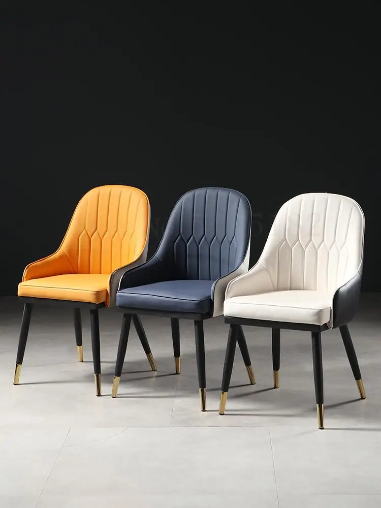 Скандинавский обеденный стол стул простой домашний кожаный ins сетка красный