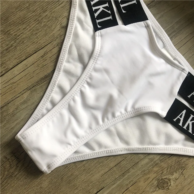 Sexy letter print swimsuit female Hardpack Push up bikini bandage swimwear women bathers Strap bathing suit Swimming suit