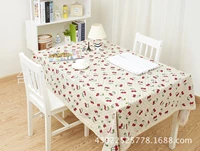 tablecloth big cherry cotton linen printed gauze lace fabric pastoral style teapoy table round table dining table cover cloth ta