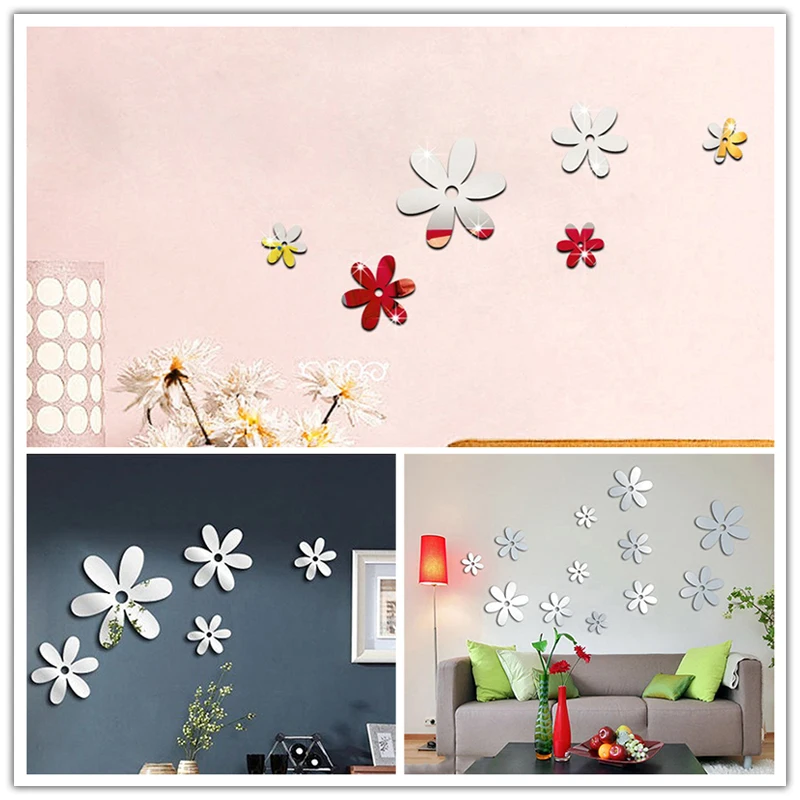 

Wall Sticker 3D Mirror Real Rushed Round DIY Fashion Mirror TV Background Bathroom Wall Decor Bedroom Home DIY Decoration Sticke