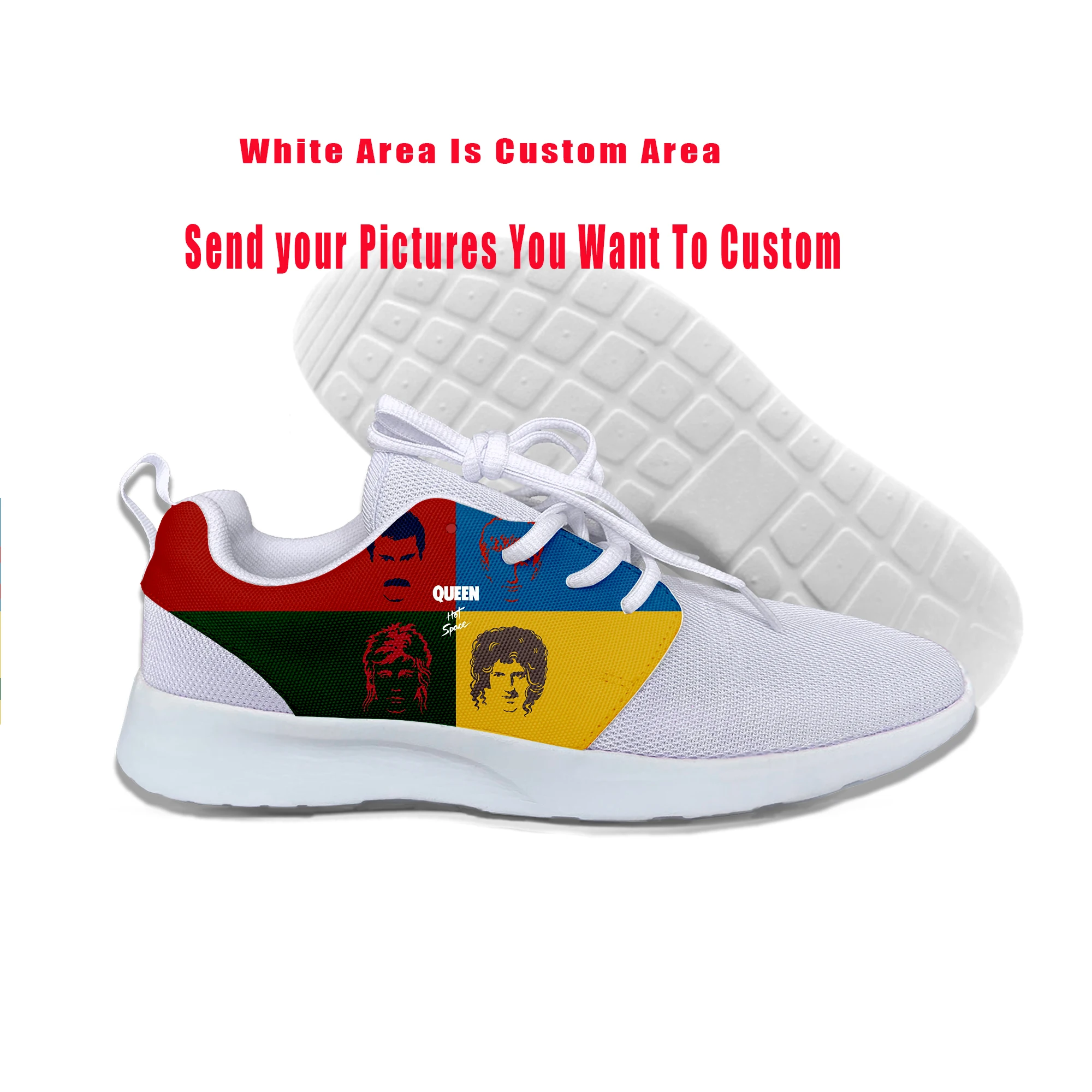2019 Hot Freddie Mercury The Queen Band Shoes Mens Hip Hop Rock Hipster Sports Lightweight-Breathable Custom DIY | Обувь