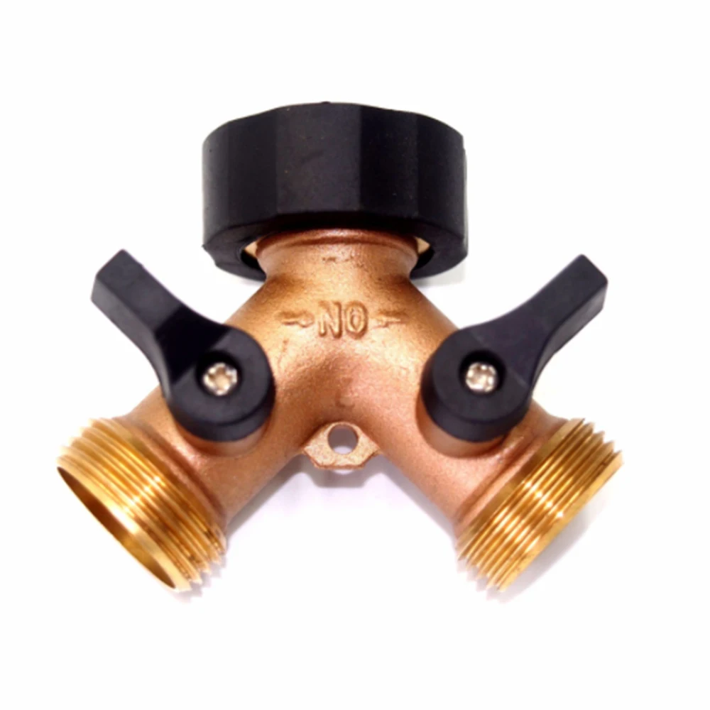 

Brass Female 3/4" 2 way tap water splitter 5/8" garden tap Y Quick connector Irrigation valve Hose Pipe adapter