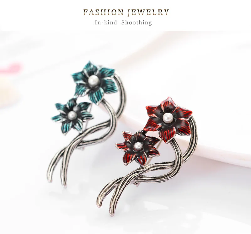 Ювелирные изделия 3D Винтажная брошь горный хрусталь 2019 Броши синий цветок для