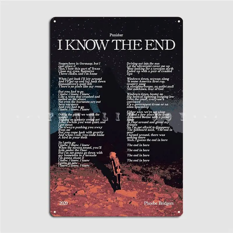 

I Know The End By Phoebe Bridgers Punisher Alternative Album Poster Metal Plaque Wall Pub Mural Wall Plaque Tin Sign Poster