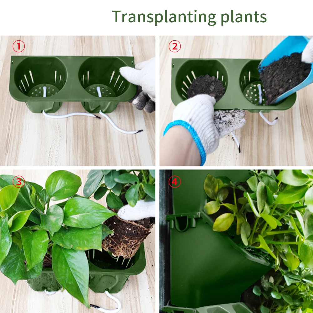 

6PCS Self Watering Flower Pot Vertical Garden Planter Pocket Wall-Mounted Succulents Plant Bonsai Pot Home Balcony Decoration