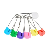 10pcs 55mm plastic head safety pin safety locking baby cloth diaper nappy pins with candy color smile
