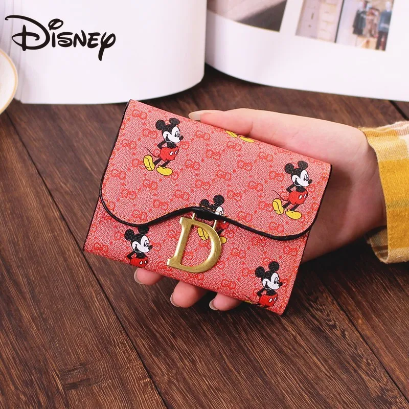 

Disney New European and American Mickey Ladies Small Wallet Female Short Folding Student Change Female Card Wallet Wallet