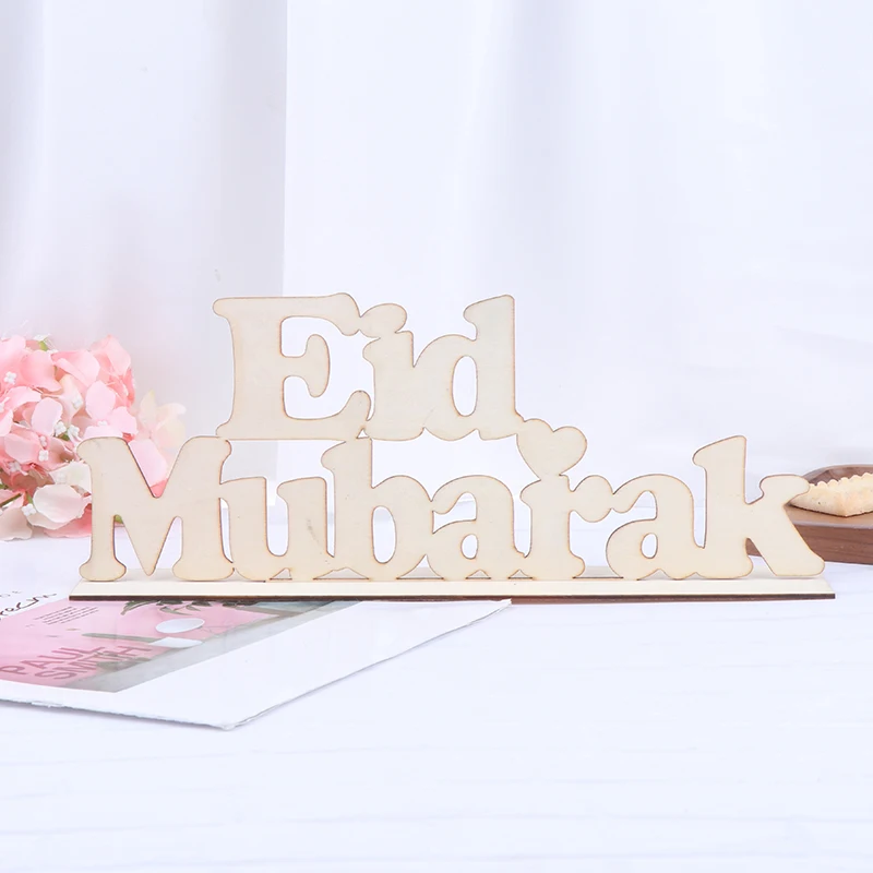 

2021 Hot New 1PC EID Wooden Pendant EID MUBARAK Decor Ramadan Decoration For Home Islam Muslim Decor Ramadan Mubarak Gift