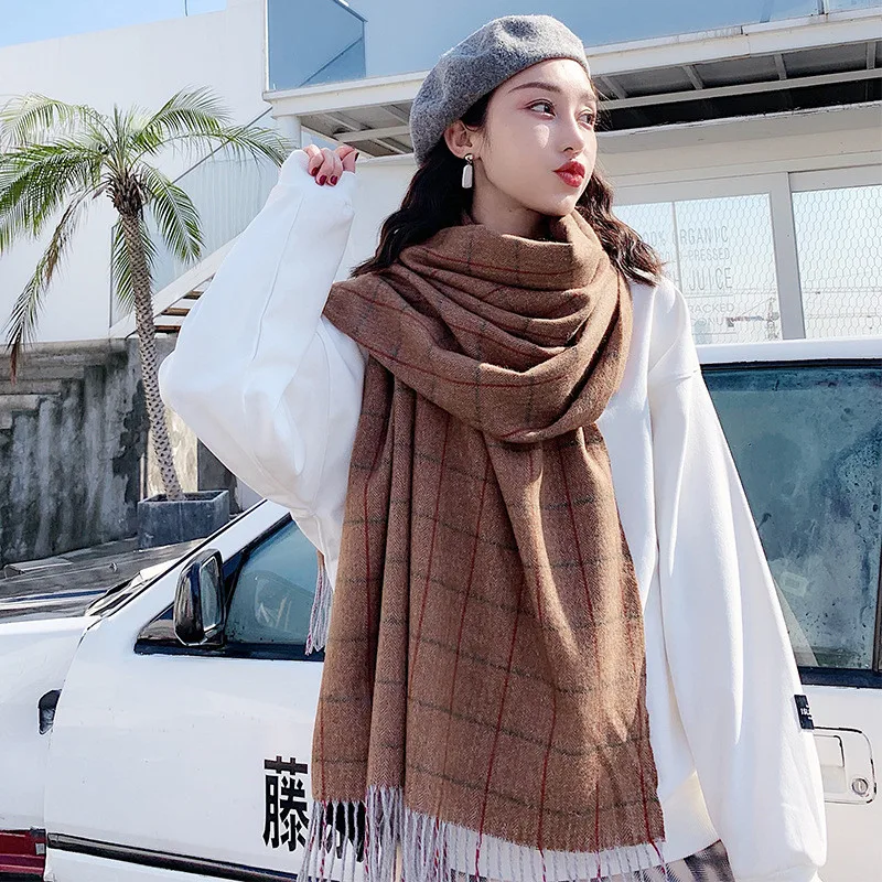 

China quality silk winter warm muffler new style lady Cashmere Scarves Women thickening Popular beach wool shawl Fashion hijab