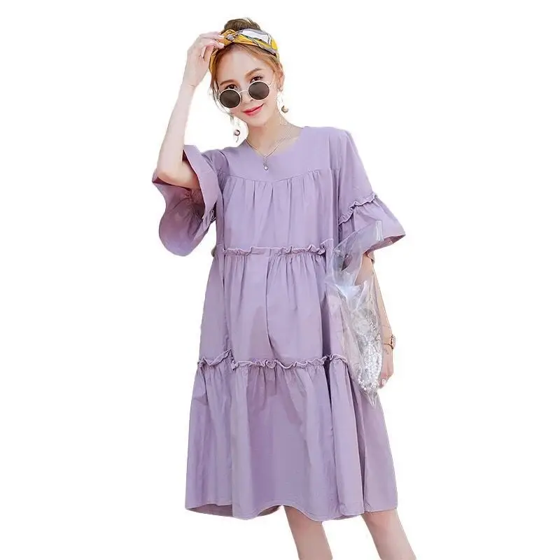 Одежда для беременных элегантное платье летнее женщин Vestido 2020 модные однотонные