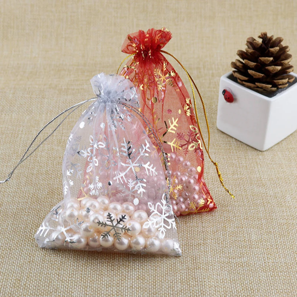 20 шт. 6*8 см Рождественский мешочек для подарков сетчатые мешки из пряжи сумка на