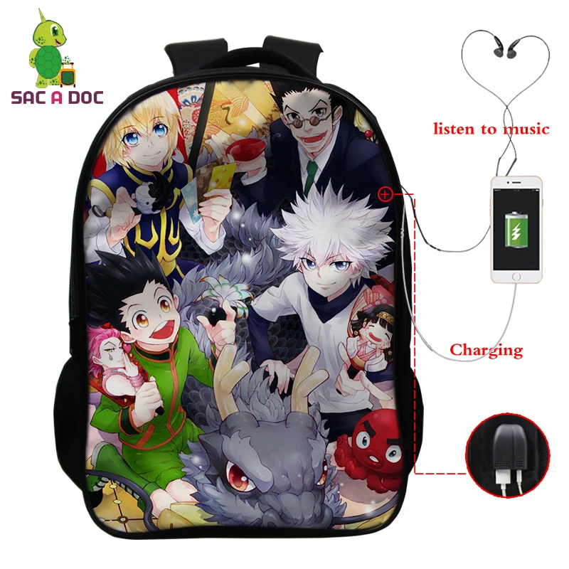 

2021 Hunter X Hunter Student School Bags Kids School Backpacks Teenager Boys Children's Mochilas Children College School Bags
