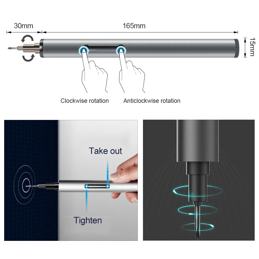 5pcslot precision mini portable cordless electric screwdriver aaa battery powered screwdriver for mobile phone laptop free global shipping
