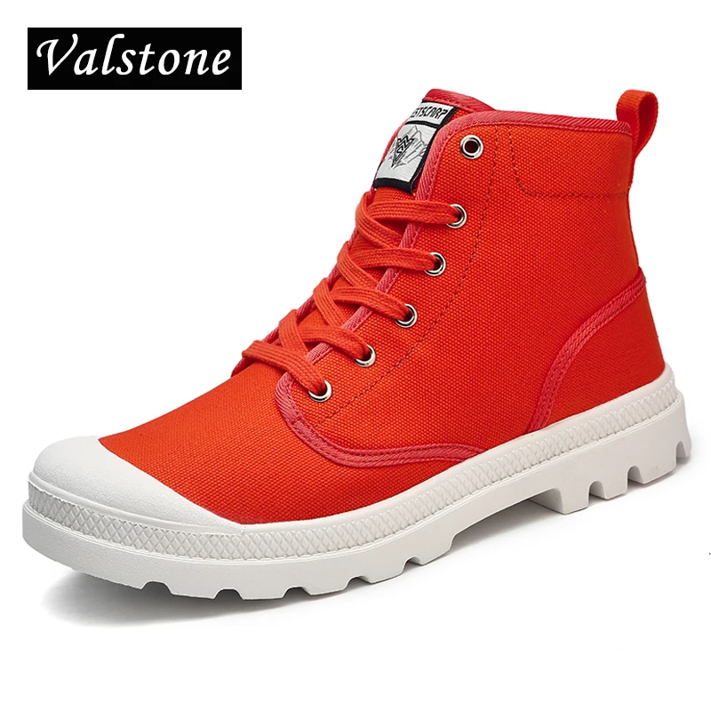 Valstone/Женские рабочие ботинки ручной работы Парусиновые ботильоны Высокие