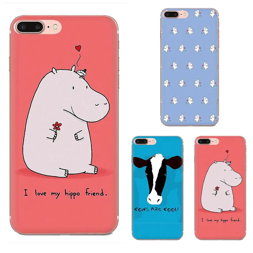 Задняя крышка гибридная Для Xiao mi 3 4 4C 4i 5 5s 5X6 6X8 SE Pro Lite A1 Max x 2 Note Aninal Hippo Cow | Мобильные