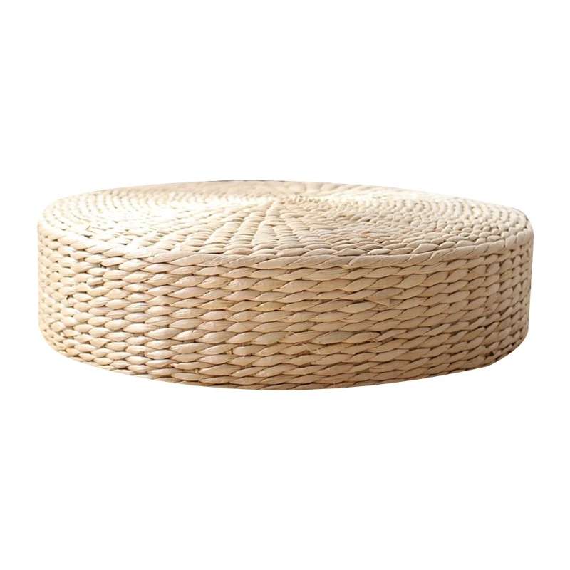 

Hand Woven Round Sitting Cushion Japanese Tatami Floor Natural Cattail Mat Room Floor Straw Padded Multifunction Indoor
