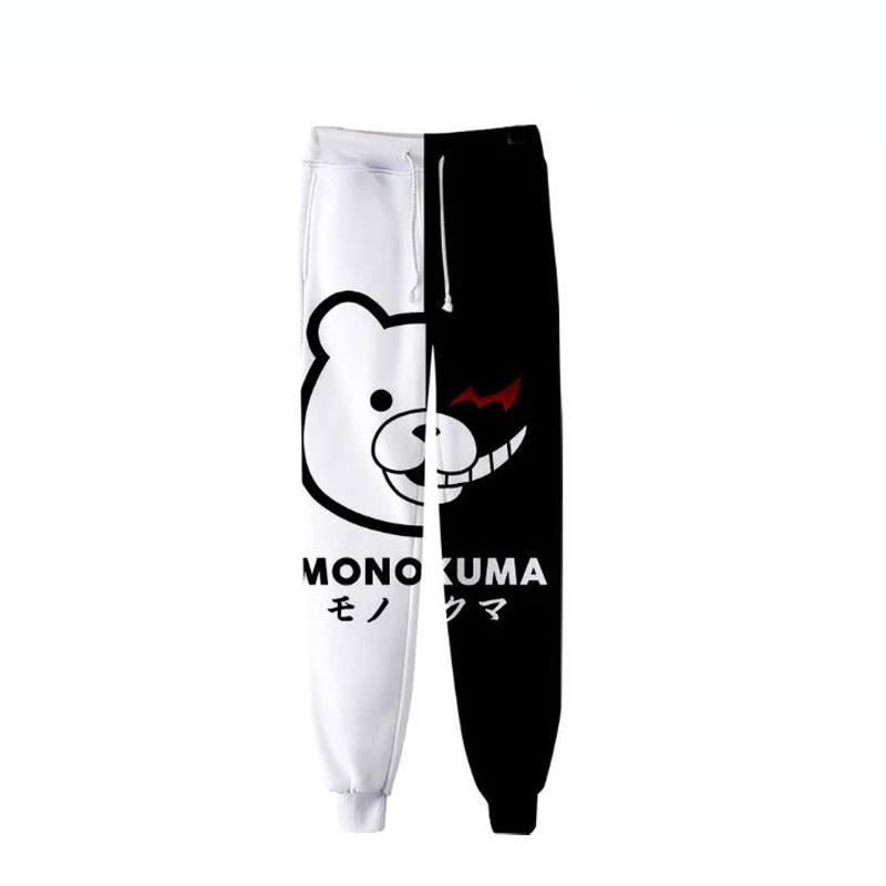 Anime Danganronpa Monokuma 3D Joggers Pants Men/Women Casual Trousers Hip Hop Sweatpants black white bear Cosplay Costumes