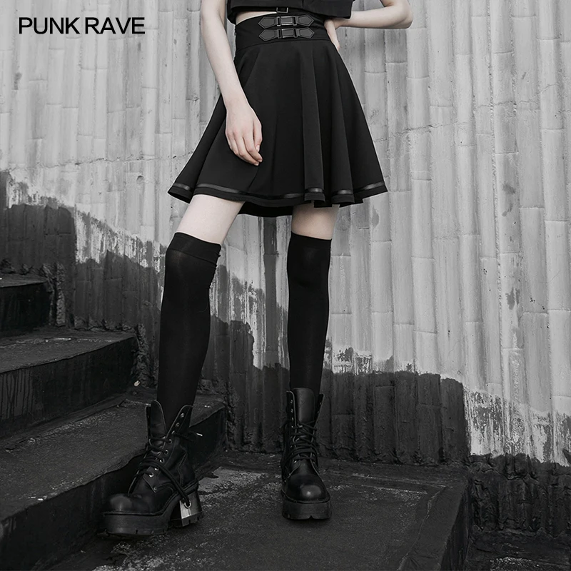 Belted skirt with high waist Punk Rave OPQ-719BQF