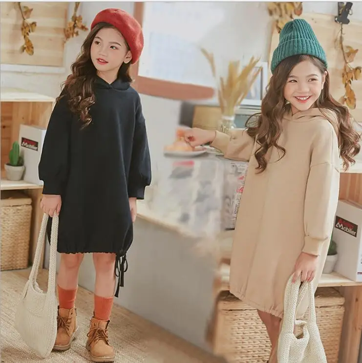 Эксклюзивное платье с капюшоном для девочек новинка 2019 модное бархатное