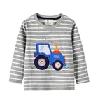 Jumping metersфутболка для мальчиков Одежда для маленьких мальчиков детские футболки с рисунком вилочного погрузчика топы с длинными рукавами для маленьких мальчиков, брендовая футболка для мальчиков