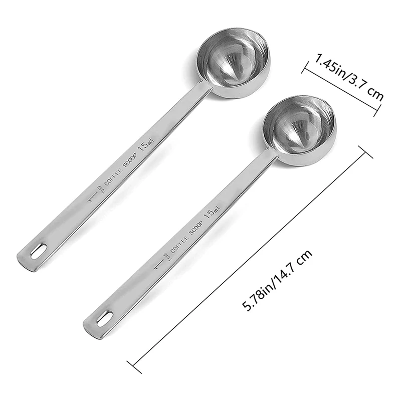Stainless Steel Coffee Spoon Long Handle Measuring Metal 1 Tablespoon 3 Piece Set | Дом и сад