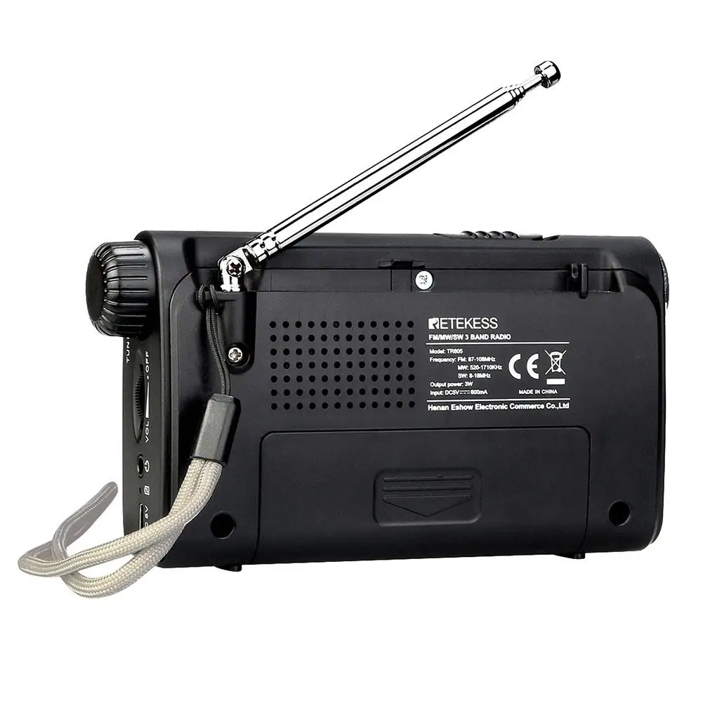 Беспроводной 3 диапазоновый приемник радио Поддержка FM/MW/SW Портативный FM антенна