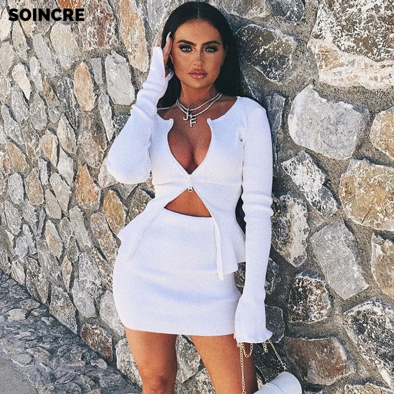 

2021 Spring and Summer New Solid Color Stitching Slim Long-sleeved Zipper Cardigan Cropped Short Ribbed Jacket Jacket Women