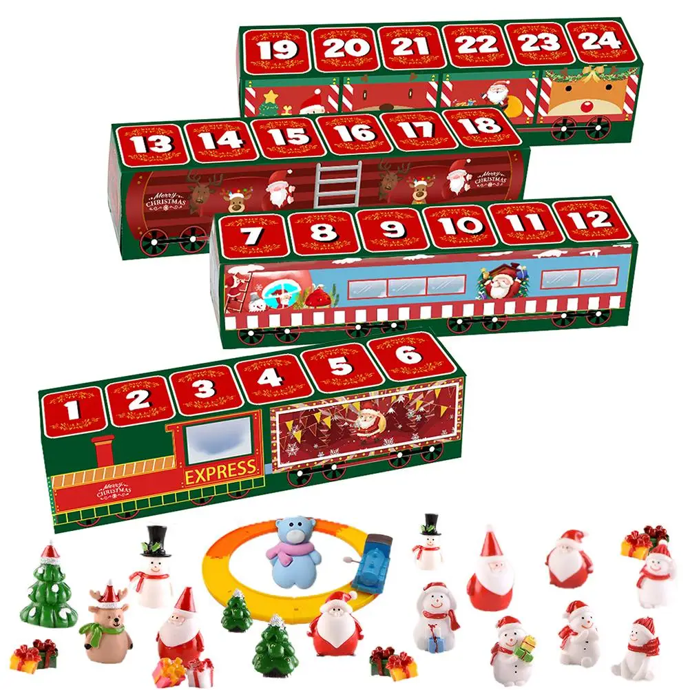 

Christmas Advent Countdown Calendar Train Blind Box Surprise Anti Stress Squeezed 24 Toys Sets Festive Gift For Kid Children