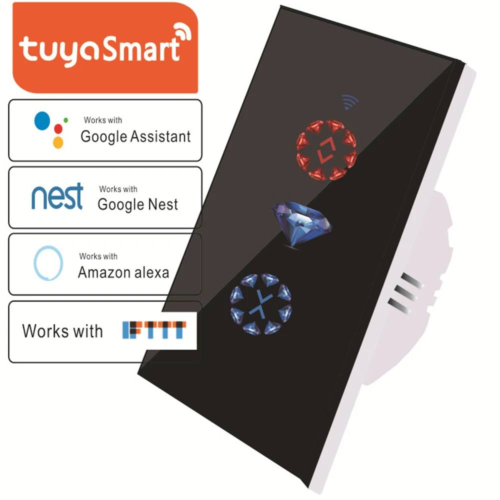Black Color WiFi умный занавес переключатель туя пульт дистанционного управления для гаража электрические двери роллеры работают с Alexa Google Home Nest IFTTT - Цвет: Black Color