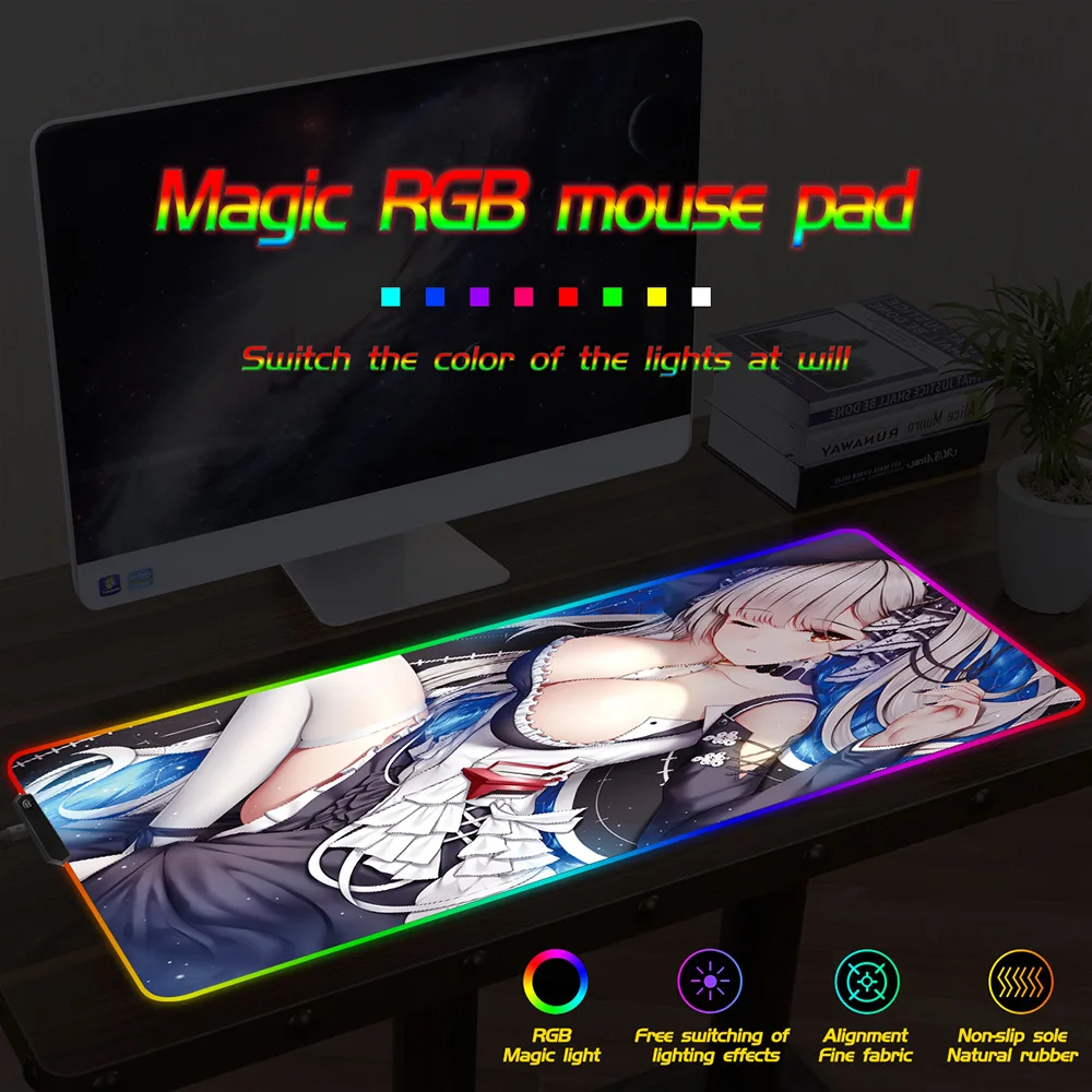 FFFAS игровой Мышь Милая сексуальная девушка RGB игровая компьютерная Pad