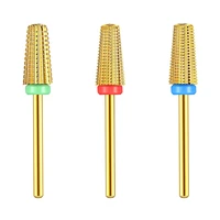 3pcsset 5 in 1 rose gold carbide tungsten nail drill bits tapered milling cutter nails art manicure tool 332 inch shank size