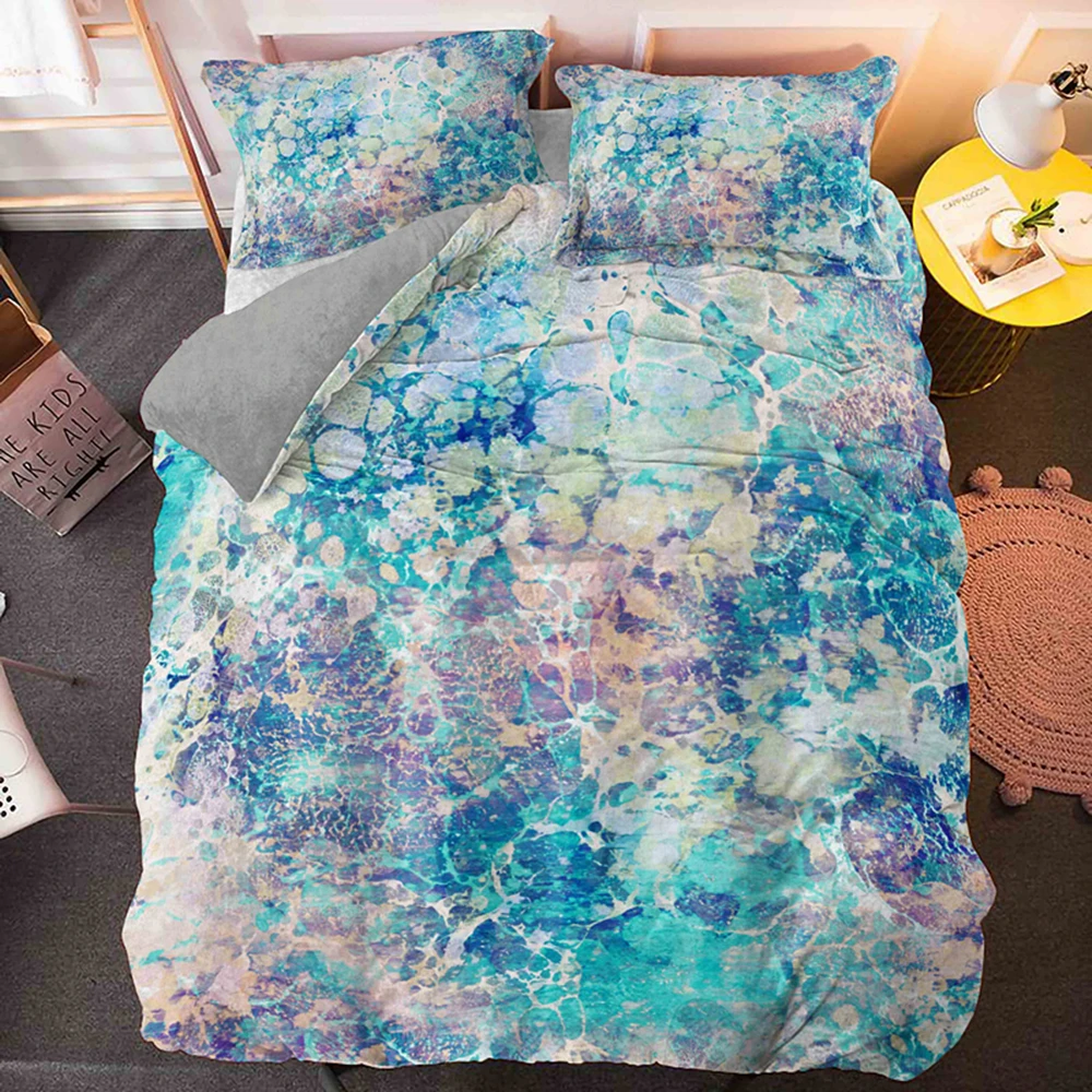

2/3Pcs Queen King Size Marble Pattern 3D Bedding Set Luxury Wrinkle Free Duvet Cover With Pillowcase Comforter Covers Sets