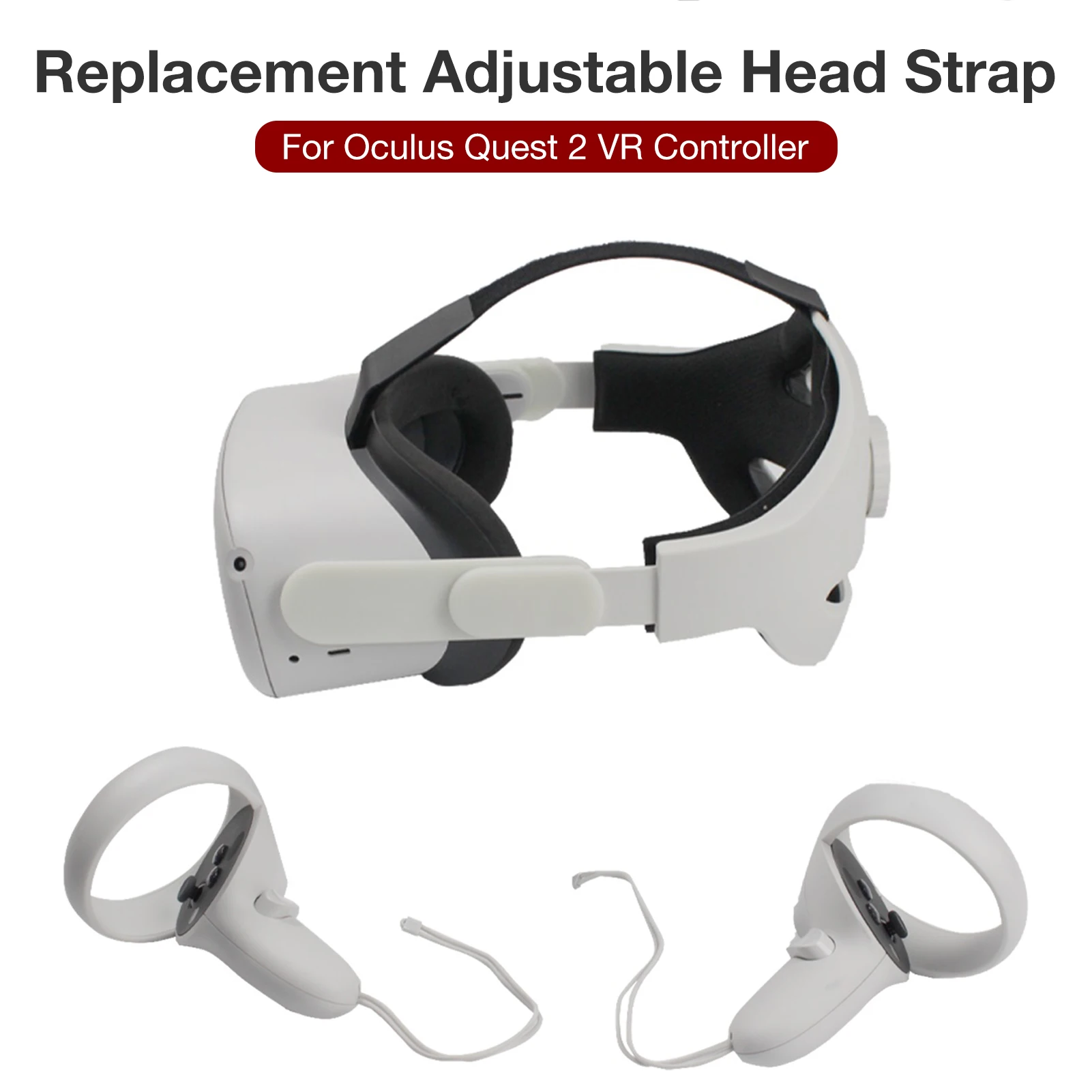 

For Oculus Quest 2 Adjustable Head Strap Replacement VR Headband Video Game Consoles Games Accessories Drop Shipping