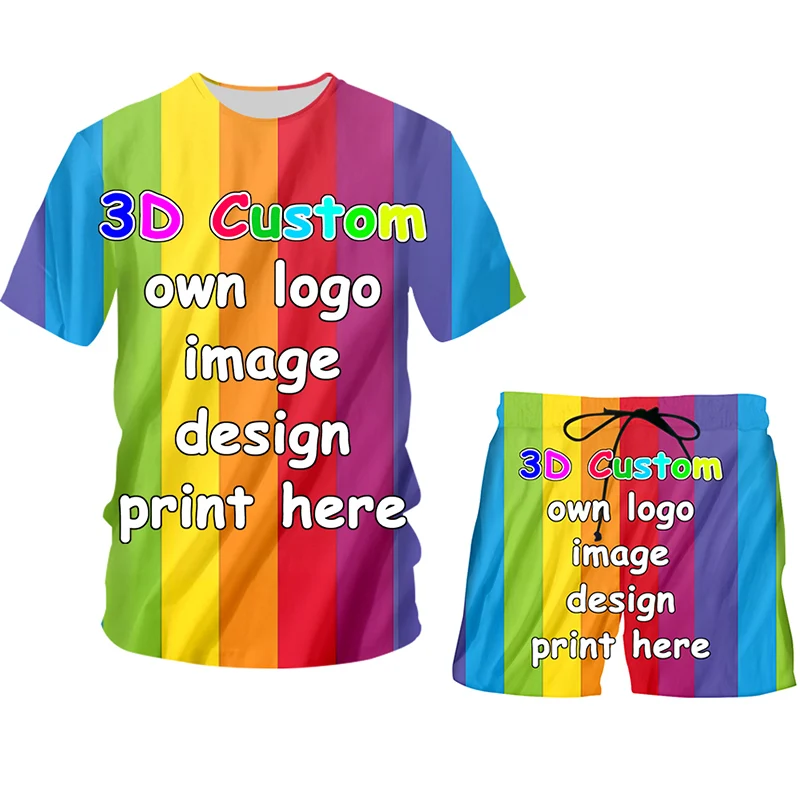 

IFPD Customized T Shirts Summer Tops And Shorts Men's Tracksuit Personalized Custom Picture Print 3D T-shirt Casual Sportswear