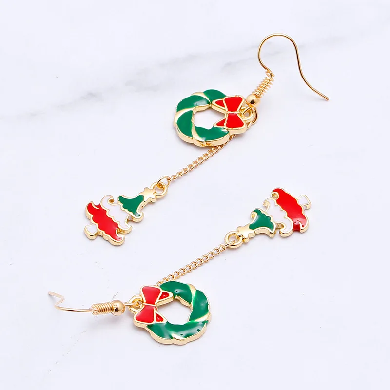 Женские рождественские серьги Снеговик олень колокольчик Рождественская елка |