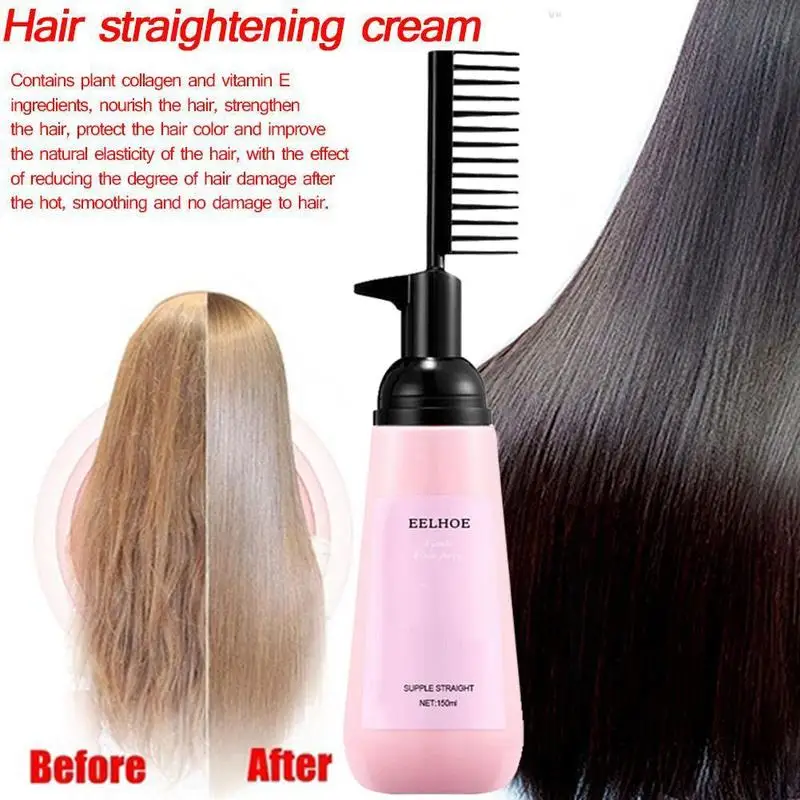

150Ml Easy Use Smooth Hair Straightening Nourishing Haircare Relaxer Cream For Woman Straight Hair Cream N9T7