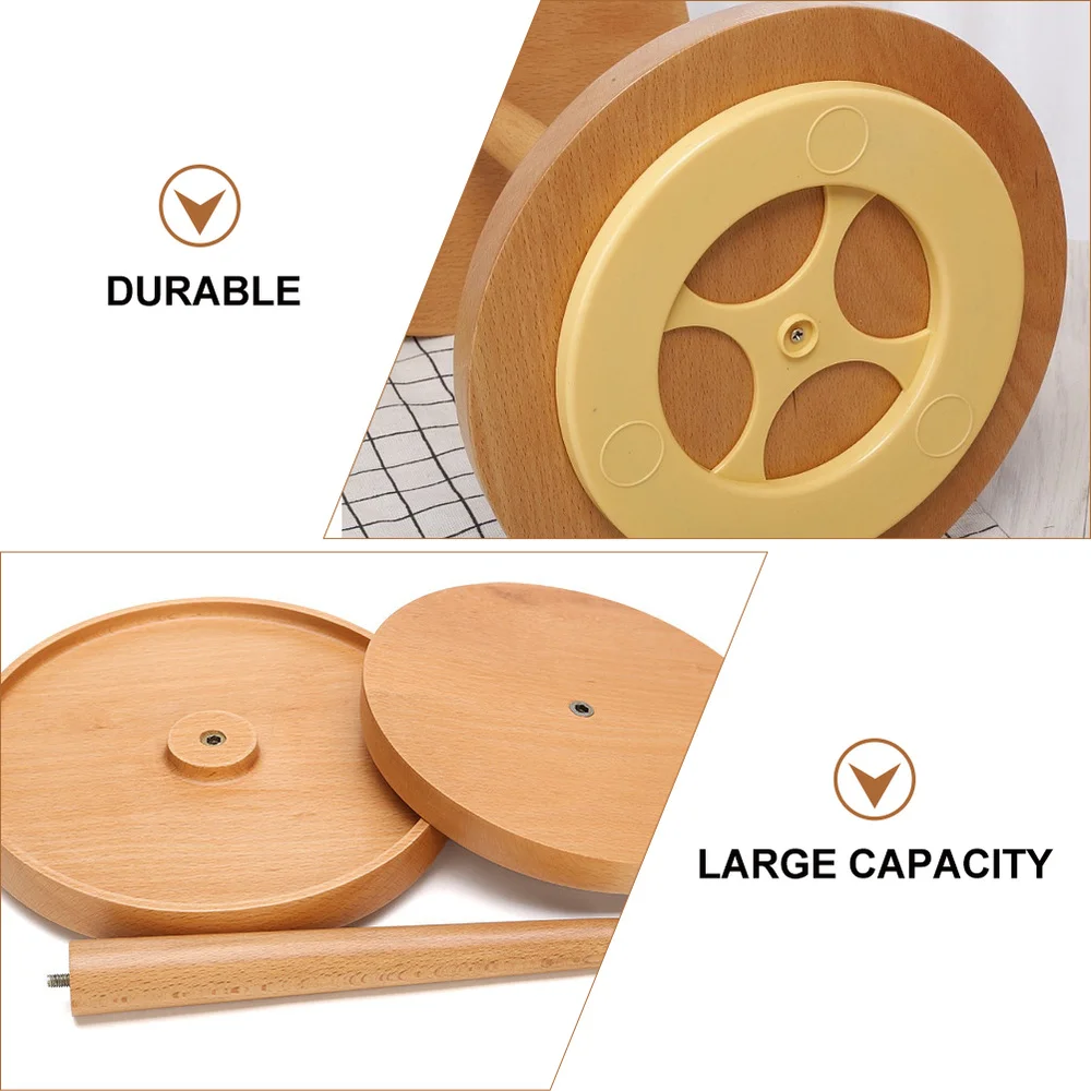 

1Pc Wooden Rotatable Cosmetics Rack Double-layer Makeup Storage Holder for Home