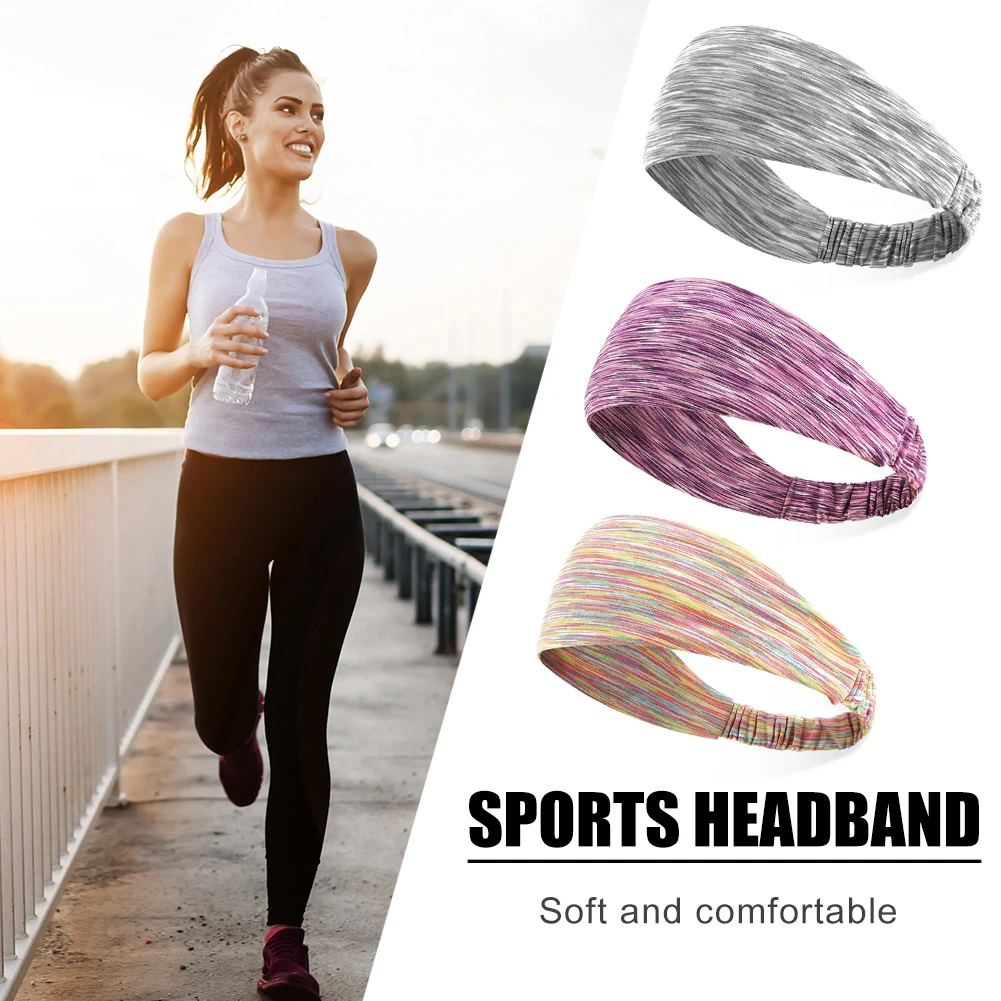 Дышащая эластичная поглощающая повязка на голову для йоги разноцветная