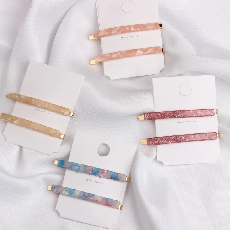 1 пара японских ацетатных шикарных минималистичных милых акриловых заколок для