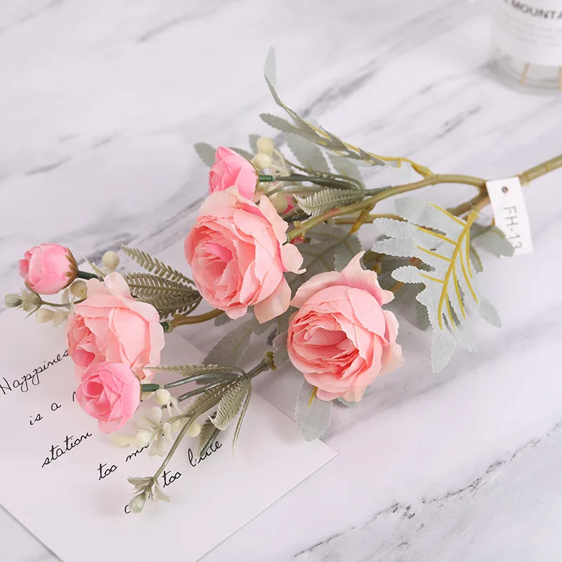 

Artificial flower rose bouquet new silk cloth simulation bouquet wedding home decoration ornaments artificial flowers
