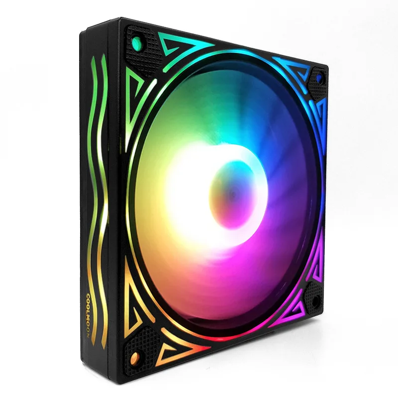 Волновой вентилятор RGB 12 см шасси Настольный компьютера тихий симфоний цветной