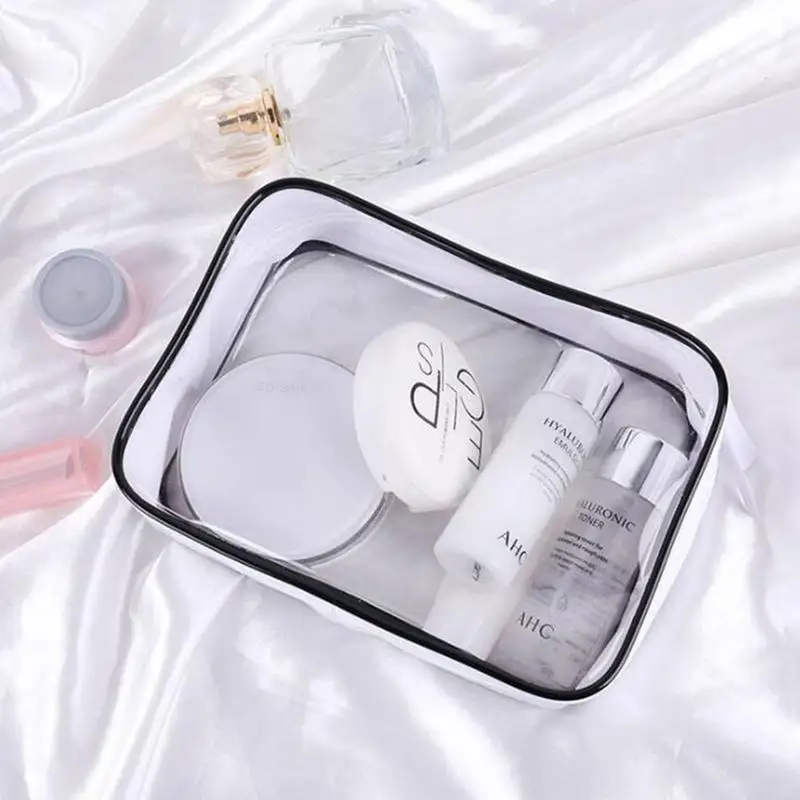 Косметичка для макияжа чехол на молнии прозрачная косметичка функциональный
