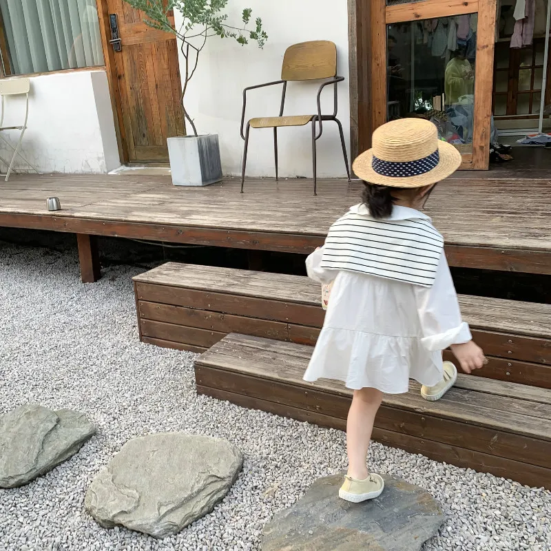 Весеннее Новое поступление хлопковое однотонное мини-платье в Корейском стиле с