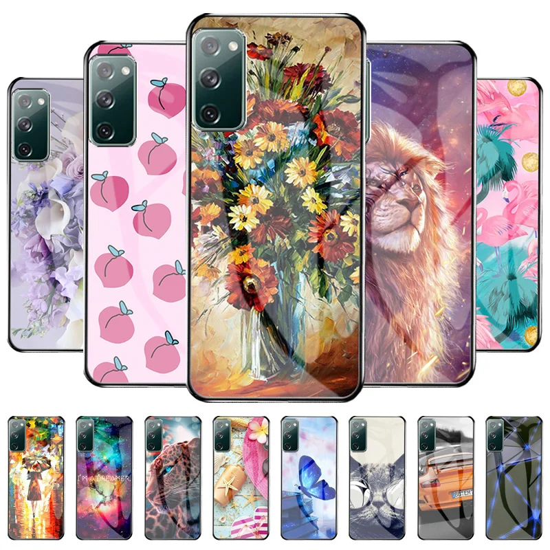 

Print Glass Case For Samsung Galaxy S20 Cases Fashion Coque On Samsung S20 Plus S20 Ultra S20 FE Tempered Glass Phone Cover