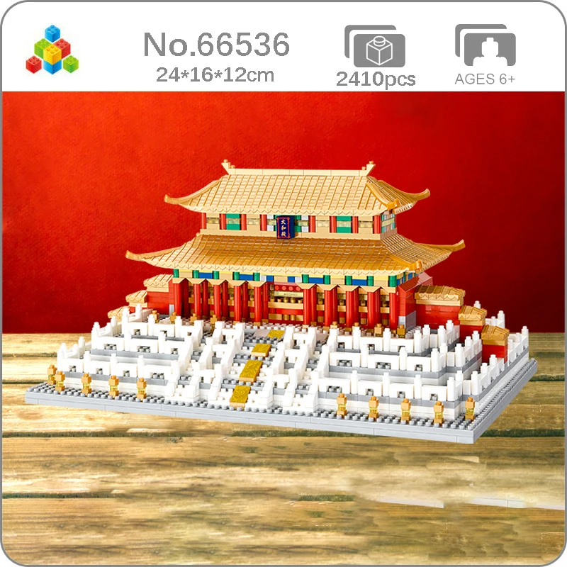

YZ 66536 World Architecture Imperial Palace Hall of Supreme Harmony Mini Diamond Blocks Bricks Building Toys Gifts for Children