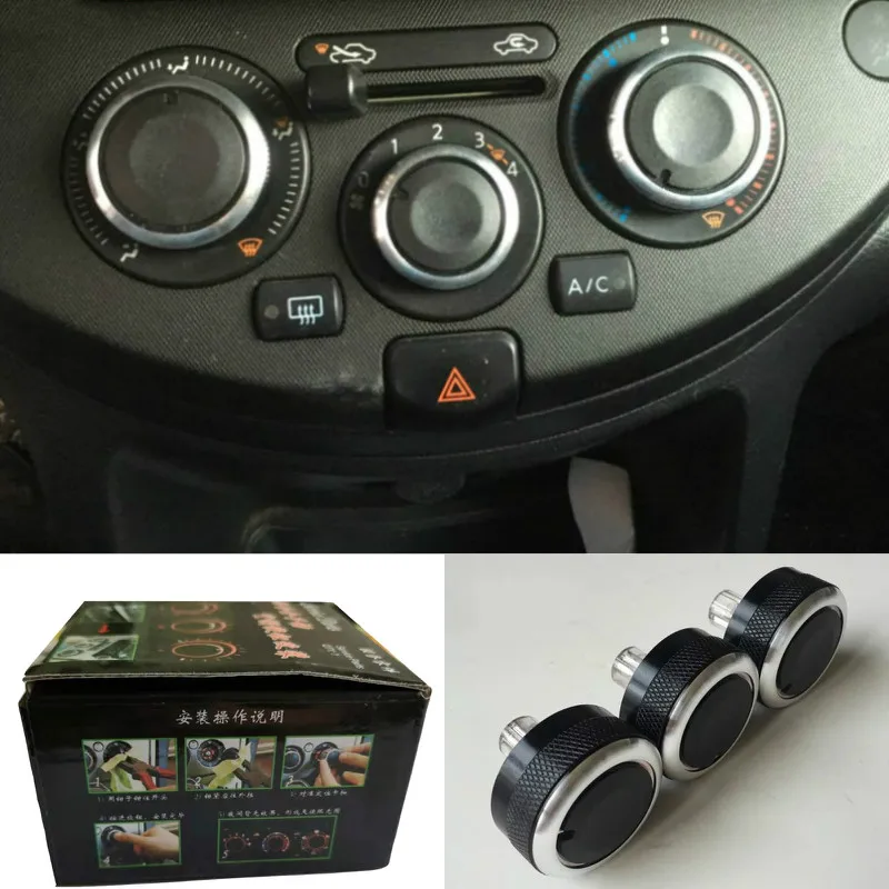 

3Pcs Switch Knobs Buttons For NISSAN NOTE E11 2004-2013 Car AC Heater Climate Control Knob Panel