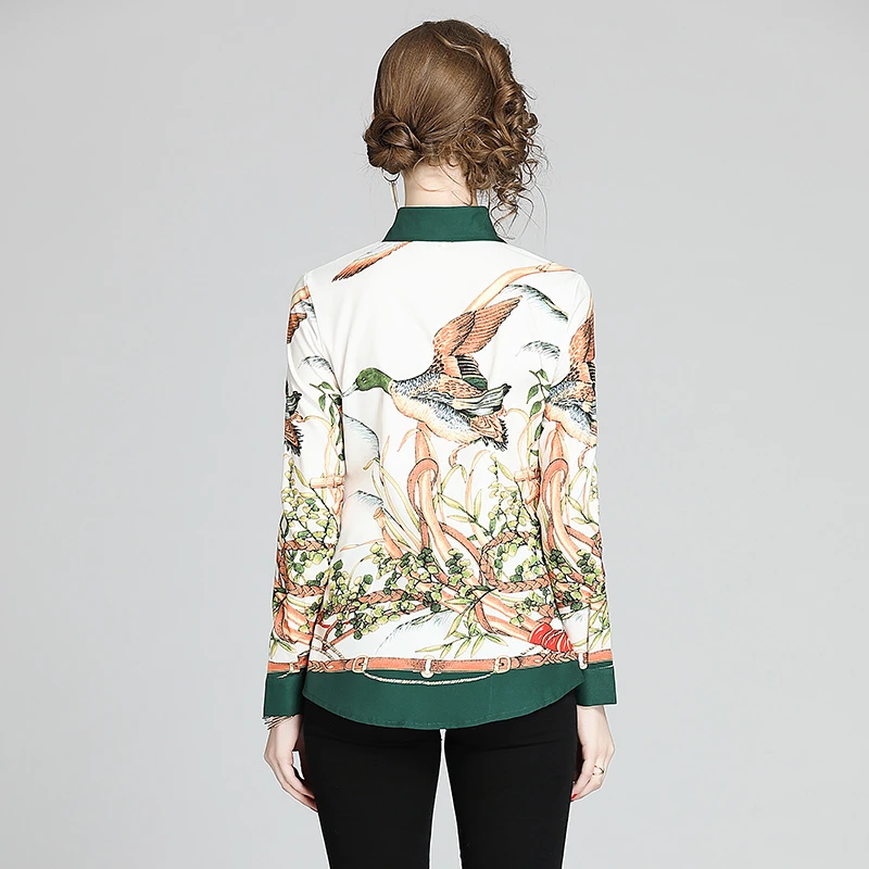 Женские блузки и топы 2020 летняя рубашка с длинным рукавом принтом в виде лошадей