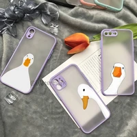 matte funny goose cellphone clear case for iphone 7 8 plus x xs max xr 11 12 mini pro max tpu cover