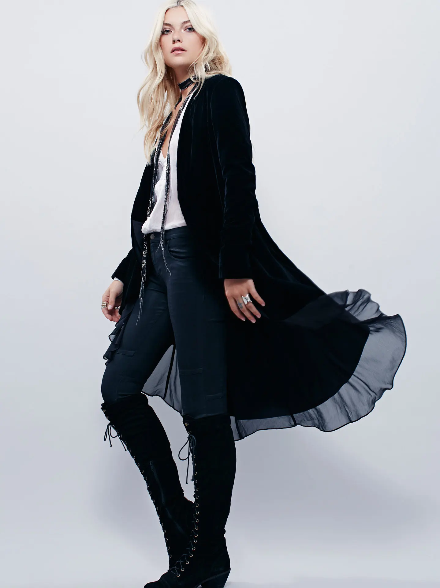 Европейский Американский Лидер продаж элегантный бархатный тренчкот длинный с